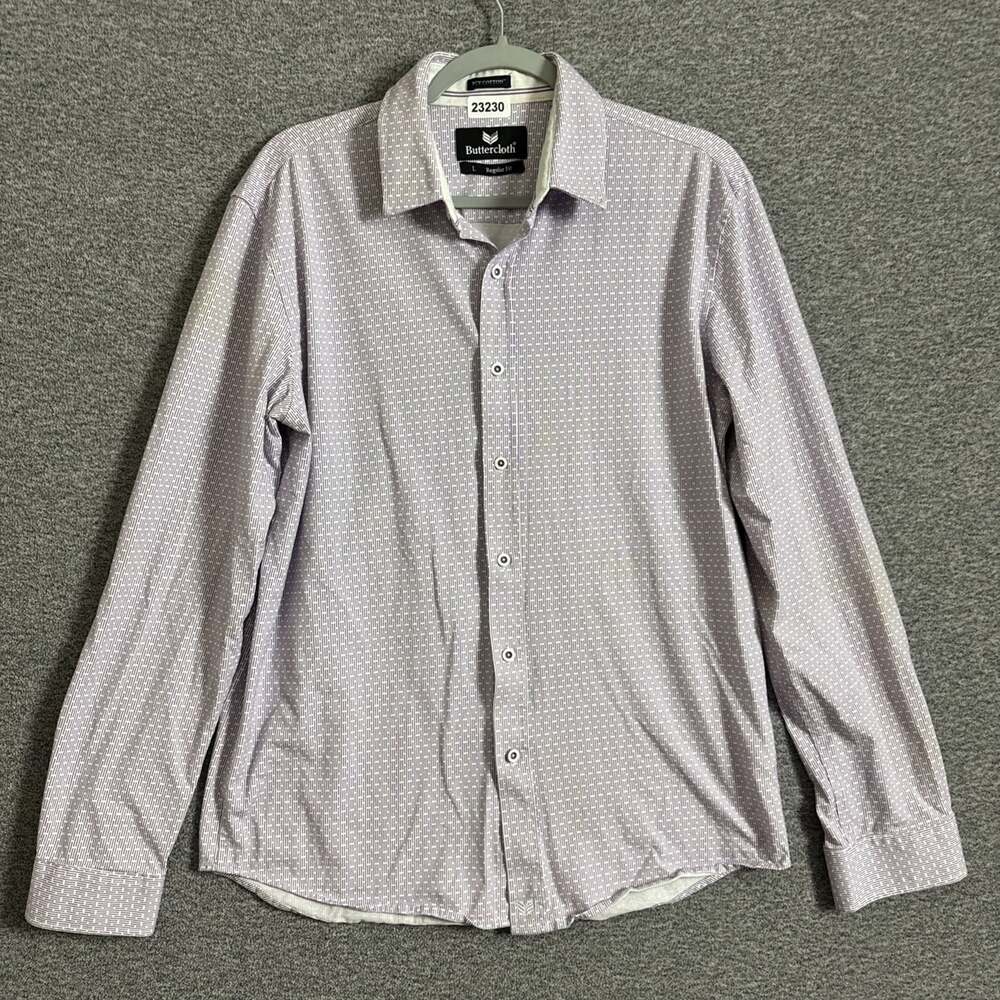 Butter Cloth Men's Size Large Regular Fit Icy Cotton Long Sleeve Button Up Shirt